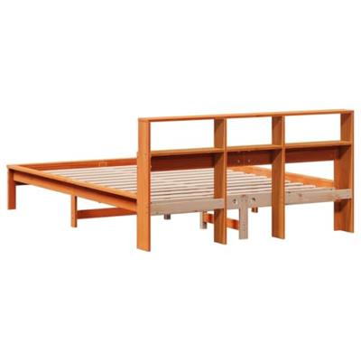 Bedframe zonder matras massief grenenhout wasbruin 150x200 cm