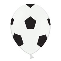 Voetbal Ballonnen Puur wit 30cm (6st) - thumbnail