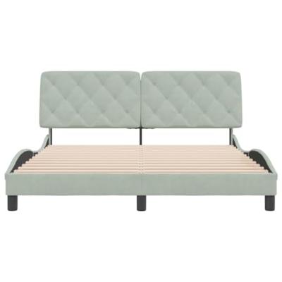 Bedframe zonder matras 160x200 cm fluweel lichtgrijs
