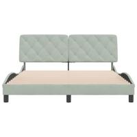 Bedframe zonder matras 160x200 cm fluweel lichtgrijs - thumbnail