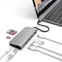 SATECHI Aluminium Multipoort Adapter 4K HDMI, USB-C Pass-Through, Gigabit Ethernet, SD/Micro Kaartlezers, USB 3.0 - Voor M2/ M1 Macbook Pro/Air, M2/ M1 iPad Pro/Air, M2 Mac Mini (Spacegrijs) - thumbnail
