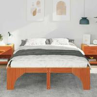 Bedframe met opslag Bruin 150 x 200 cm Massief grenenhout - thumbnail