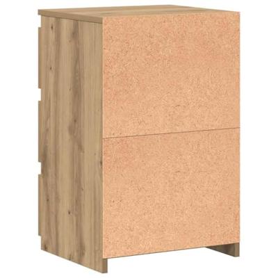 Nachtkastjes 2 st 40x35x62,5 cm bewerkt hout artisanaal eiken