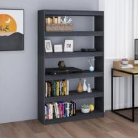 Boekenkast/kamerscherm 100x30x167,5 cm massief grenenhout grijs - thumbnail
