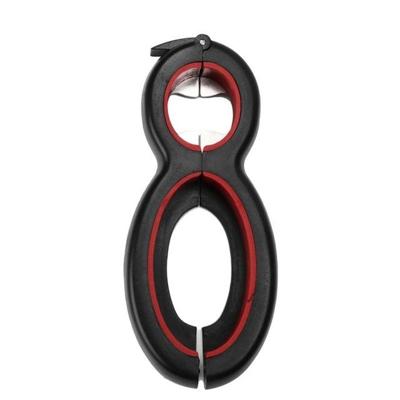 2 stuks 6 in 1 multifunctionele twist flesopener alles in een potje grijper wijn bier deksel twist off jar opener klauw (rood)