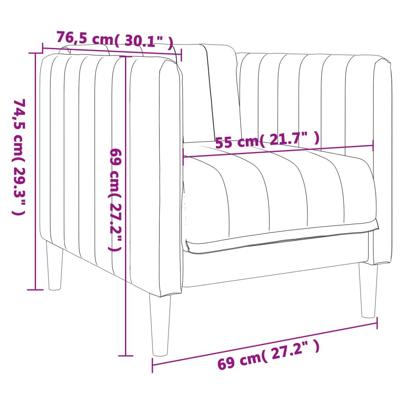 3-delige Loungeset stof zwart