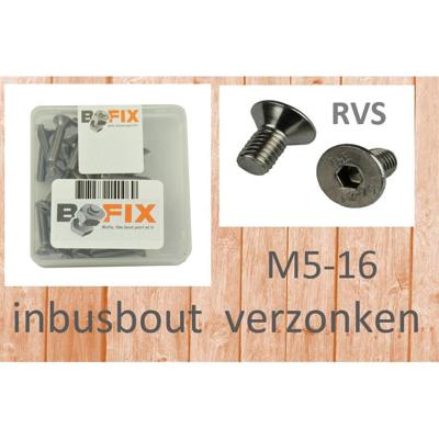 Inbusbout M6x16 Bofix RVS met verzonken kop (25 stuks)
