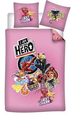 Miraculous Dekbedovertrek Be Miraculous 140 x 200 cm + 63 x 63 cm - Polyester - Roze Miraculous Dekbedovertrek Be Miraculous 140 x 200 cm + 63 x 63 cm - Polyester - Roze
