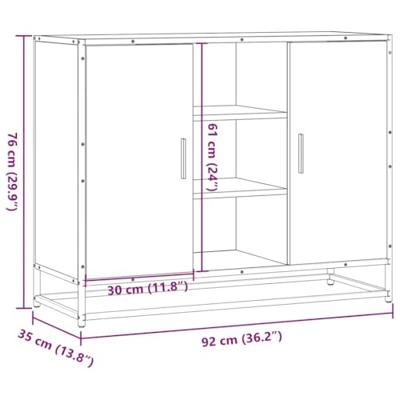 Dressoir 92x35x76 cm bewerkt hout zwart