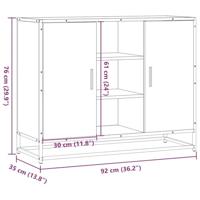 Dressoir 92x35x76 cm bewerkt hout zwart - thumbnail