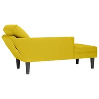 Chaise longue met kussen en rechterarmleuning fluweel geel - thumbnail