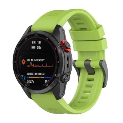 By Qubix - Siliconen sportbandje - Groen - Compatible met Garmin Fenix 8-51mm - Compatible Garmin bandje