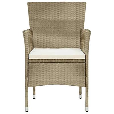 Tuinstoelen 2 st poly rattan beige - thumbnail