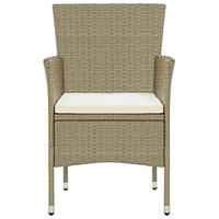 Tuinstoelen 2 st poly rattan beige - thumbnail
