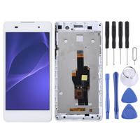 LCD-scherm en digitizer volledige montage met frame voor Sony Xperia E5 F3311 F3313 (wit) - thumbnail