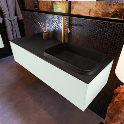 Badkamermeubelset Mondiaz Erin 120 cm met 1 Lade met RIDGE Wastafel Rechts Urban met 1 kraangat Greeploos Mat Greey Badkamermeubelset Mondiaz Erin 120 cm met 1 Lade met RIDGE Wastafel Rechts Urban met 1 kraangat Greeploos Mat Greey