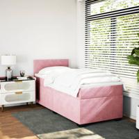 Boxspring met matras fluweel roze 100x200 cm - thumbnail