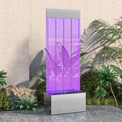 VidaXL Bubbelzuil met rgb led's 110 cm roestvrij staal en acryl VidaXL Bubbelzuil met rgb led's 110 cm roestvrij staal en acryl