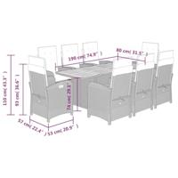 9-delige Tuinset poly rattan zwart - thumbnail