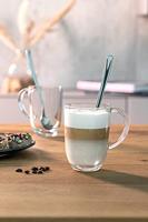 Leonardo Latte Macchiato Glazen Napoli 380 ml + 2 Lepels - Hittebestendig - thumbnail