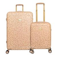 Dames kofferset beige luipaard print - 55 / 76 cm - MŌSZ Lauren - thumbnail