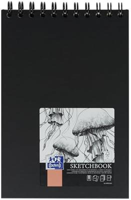 Oxford schetsboek, 100 g/m², ft A5, zwart, 50 vel