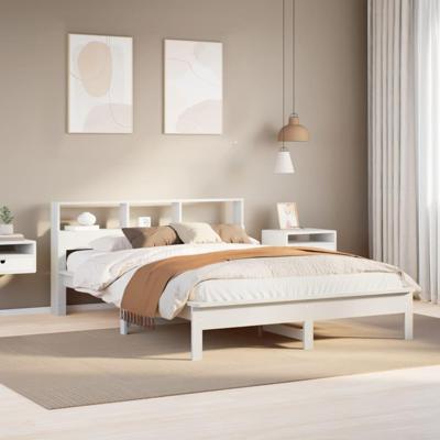Bedframe zonder matras massief grenenhout wit 140x200 cm