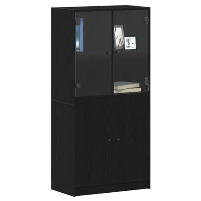Hoge kast Zwart Eiken 68 x 37 x 142 cm