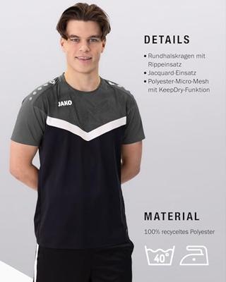 JAKO 6124 T-Shirt Iconic - Zwart/Antraciet - 3XL