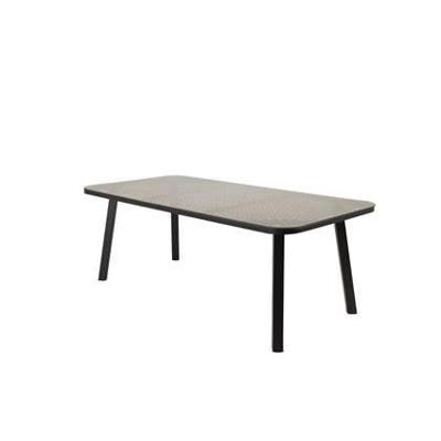 Fjôrd - Tuintafel Zwart Wicker 200cm - Glas - Paola Fjôrd - Tuintafel Zwart Wicker 200cm - Glas - Paola