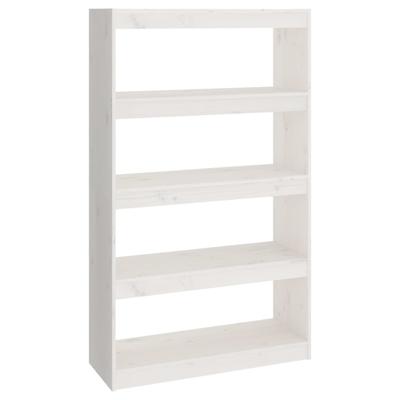 Boekenkast/kamerscherm 80x30x167,4 cm massief grenenhout wit