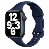By Qubix - Sportbandje Slim Fit - Donkerblauw - Compatible met Apple Watch 44mm / 45mm / 46mm / 49mm - Compatible Apple watch bandjes - thumbnail