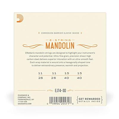 D'Addario EJ74-3D Phosphor Bronze Medium 11-40 snaren voor mandoline (3 sets) D'Addario EJ74-3D Phosphor Bronze Medium 11-40 snaren voor mandoline (3 sets)