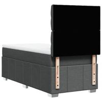 Boxspring met matras stof donkergrijs 90x200 cm - thumbnail