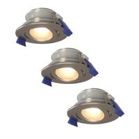 Set van 3 Lima LED inbouwspots - 4 Watt 345 Lumen - 4000K neutraal wit - GU10 - Dimbaar - Rond - Kantelbaar - IP65 Waterdicht - RVS - Voor binnen, buiten en badkamer - thumbnail