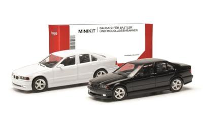 Herpa 013925 H0 Auto BMW 3-delige E36 AC-snijder, zwart en wit Herpa 013925 H0 Auto BMW 3-delige E36 AC-snijder, zwart en wit