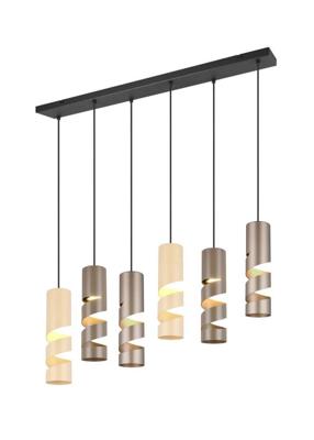 Trio 6-lichts koker hanglampStream bruine tinten - 364000617