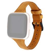 Fitbit Versa 1 / 2 & Lite Lederen bandje - Lichtbruin - thumbnail