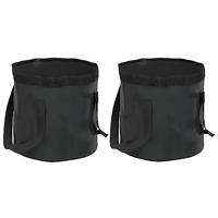 VidaXL Emmers 2 st inklapbaar 30 l pvc zwart - thumbnail