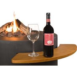 Cocoon houten side table voor vuurtafel ovaal/rond