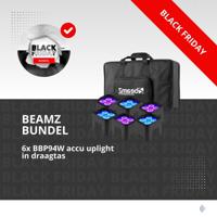 Beamz BBP94W accu Uplight set van 6 met tas - thumbnail