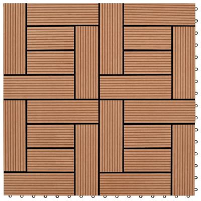 Terrastegels 11 stuks 30 x 30 cm WPC 1 m2 bruin
