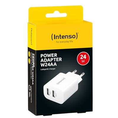 Intenso W24AA USB-oplader 24 W 2x USB-A Wit Binnen