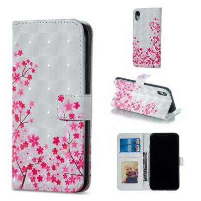Sakura patroon horizontale Flip lederen case voor iPhone XR met houder & kaartsleuven & foto frame & portemonnee Sakura patroon horizontale Flip lederen case voor iPhone XR met houder & kaartsleuven & foto frame & portemonnee