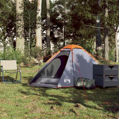 VidaXL Koepeltent 2-persoons waterdicht grijs en oranje VidaXL Koepeltent 2-persoons waterdicht grijs en oranje