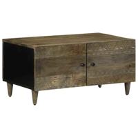 Salontafel 80x50x40 cm massief mangohout lichtgrijs - thumbnail