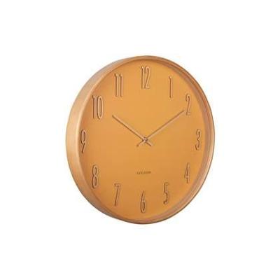 Wall Clock Gracil wood ochre yellow