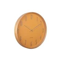 Wall Clock Gracil wood ochre yellow - thumbnail