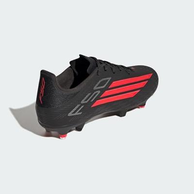 adidas F50 League IJzeren-Nop Voetbalschoenen (SG) Zwart Rood Donkergrijs