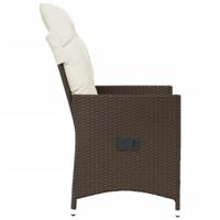 Tuinstoelen 2 st verstelbaar met kussens poly rattan bruin - thumbnail